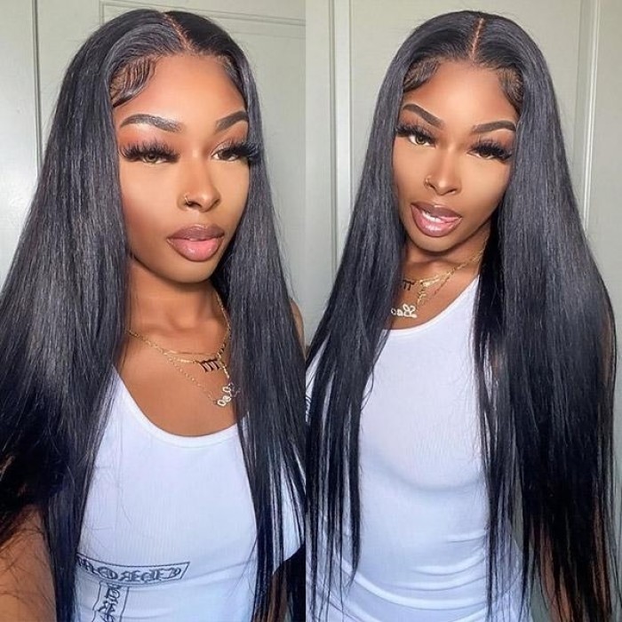 Flash Sale Straight Hair Wig 150% Density Lace Part Wig Human Hair Natural Color
