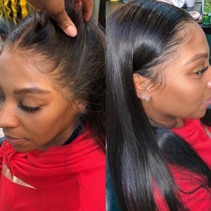 Kriyya Straight 13x6 Lace Front Wigs 150% Density Human Hair Wigs With Baby Hair