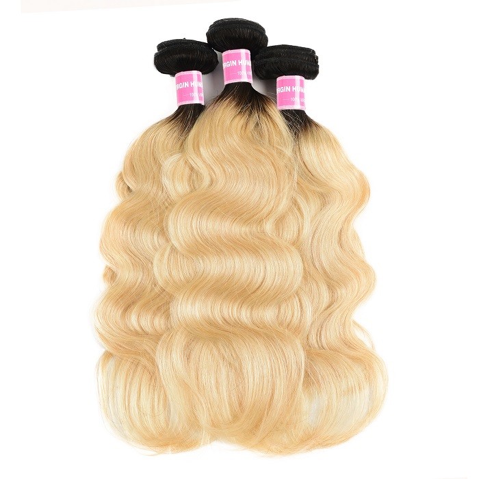 Kriyya T1B/613 Hair Color Indian Body Wave 3 Bundles Human Hair Weave