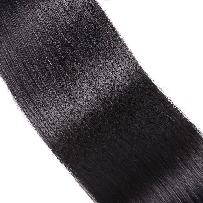 Kriyya Straight 100% Virgin Hair Malaysian 3 Bundles With 13*4 Transparent Lace Frontal