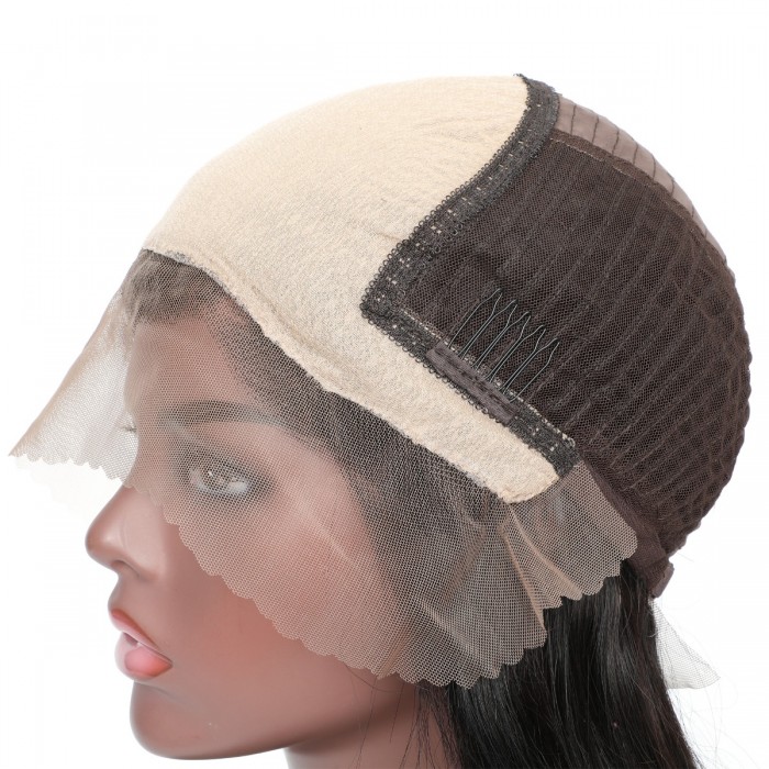 Kriyya Pre-made Fake Scalp Lace Wig 13x6 Straight Lace Front Human Hair Wigs For Women 150% Density