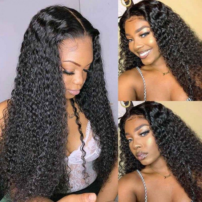 Kriyya 13x4 Curly Lace Front Wigs Virgin Human Hair Wigs Boom 180% Density