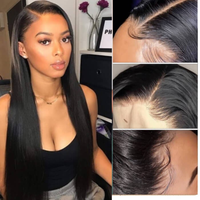 Kriyya Straight 13x6 Lace Front Wigs 150% Density Human Hair Wigs With Baby Hair