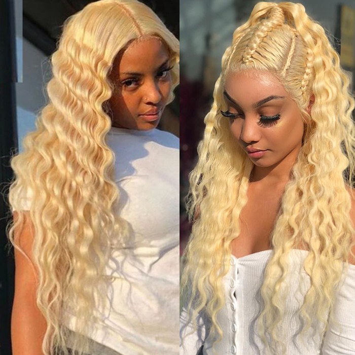 Kriyya 613 Blonde Virgin Hair 1Bundle Deep Wave Human Hair