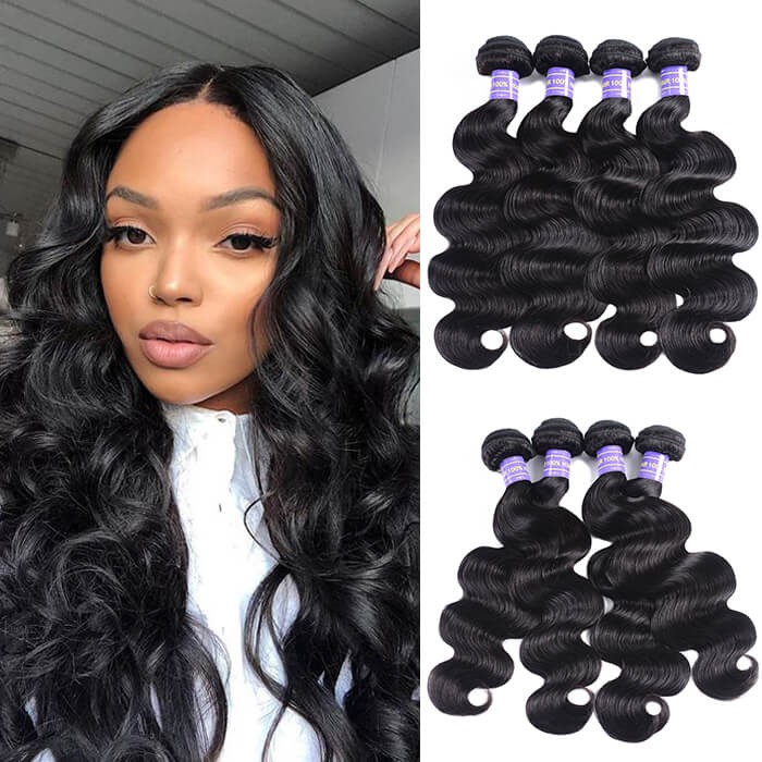 Kriyya Body Wave 4 Bundles Malaysian Virgin Hair 7A Human Hair Weave
