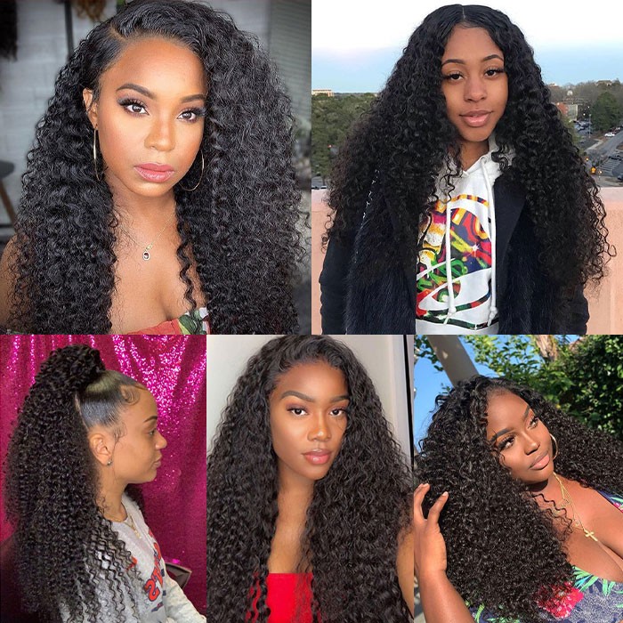 Kriyya 3 Bundles Malaysian Curly Hair Weave With Closure 4X4 Inch