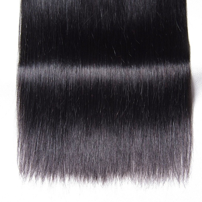 Kriyya Straight 100% Virgin Hair Malaysian 3 Bundles With 13*4 Transparent Lace Frontal