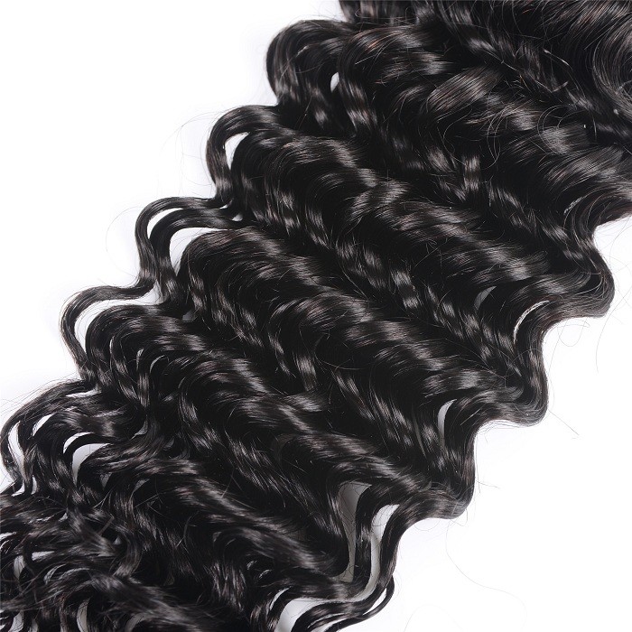 Kriyya Peruvian Deep Wave 4 Bundles With 4x4 Lace Closure