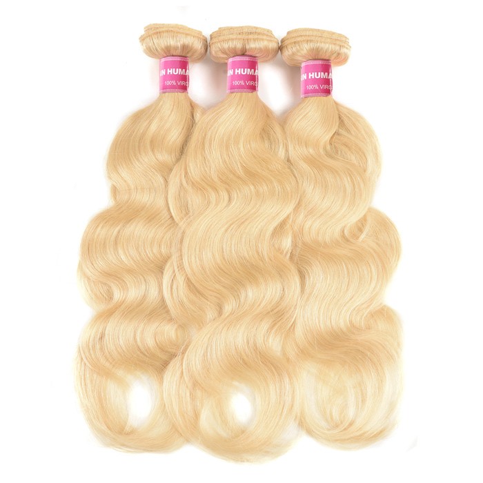 Kriyya 3 Pcs Virgin Hair Bundle Deals Indian Body Wave Hair 613 Color