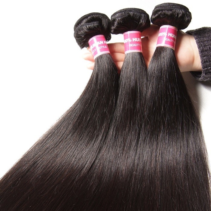 Kriyya Indian 3 Bundles With 5*5 Lace Closure Straight 100% Human Hair