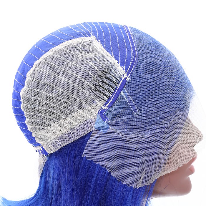 Kriyya Hair Short Blue Bob Wig Pre Plucked Human Hair 13x4 Lace Front Wig 150% Density 10-14 Inch