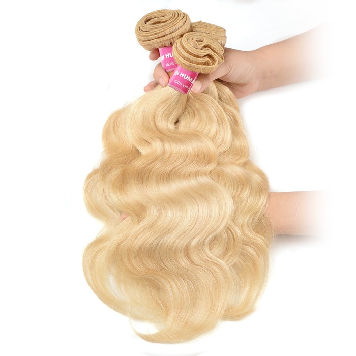 Kriyya 3 Pcs Virgin Hair Bundle Deals Indian Body Wave Hair 613 Color