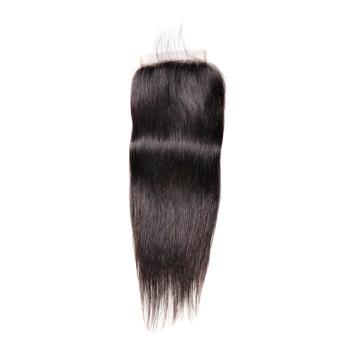 Kriyya Indian 3 Bundles With 5*5 Lace Closure Straight 100% Human Hair