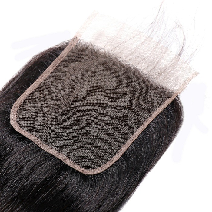 Kriyya Indian 3 Bundles With 5*5 Lace Closure Straight 100% Human Hair