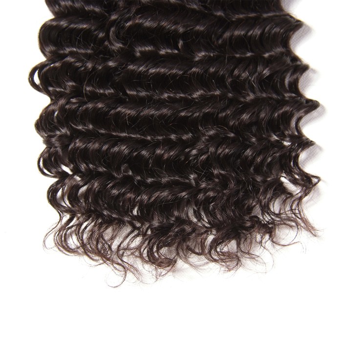 Kriyya Brazilian Deep Wave Human Hair 4X4 Closure With 3 Bundles Deals