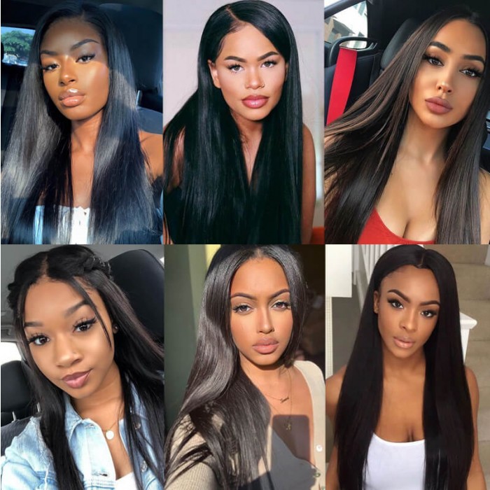 Kriyya 4 Bundles Indian Straight Hair Weave With 4x4 Closure