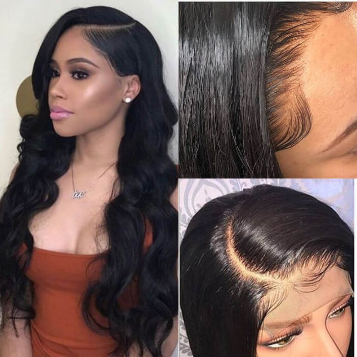 Kriyya Virgin Hair 13*6 Lace Front Pre Plucked Wavy Remy Human Hair Wig