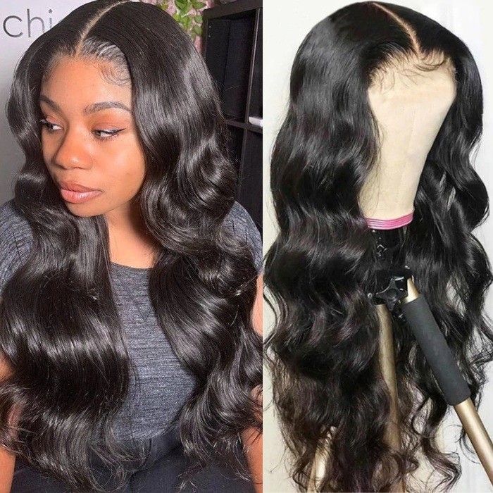 Kriyya Transparent 13x4 Lace Front Human Hair Wigs Body Wave Human Hair 180% Density