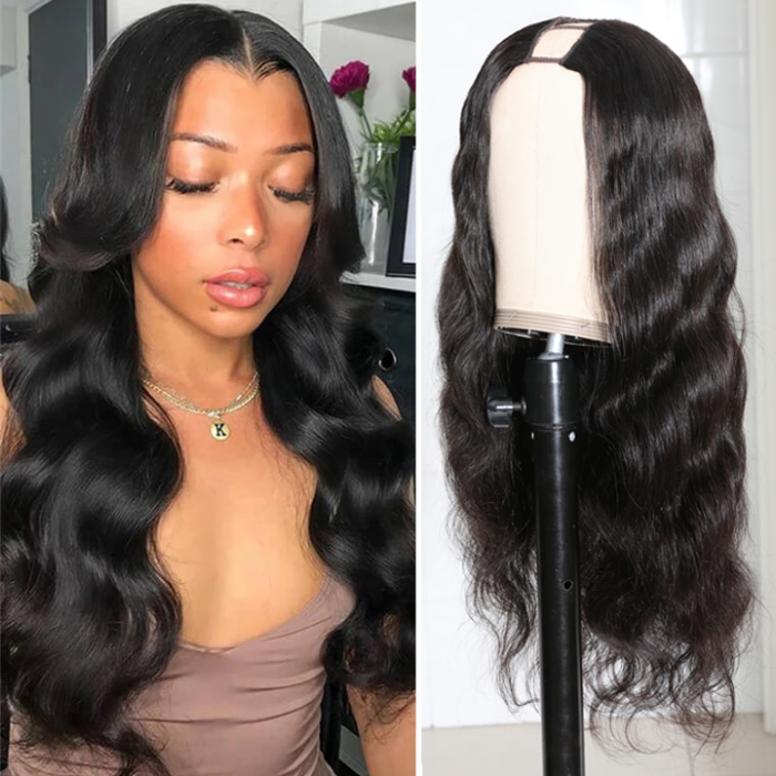 Kriyya U Part Body Wave Wigs U Shape Glueless Virgin Human Hair Wigs 150 Density