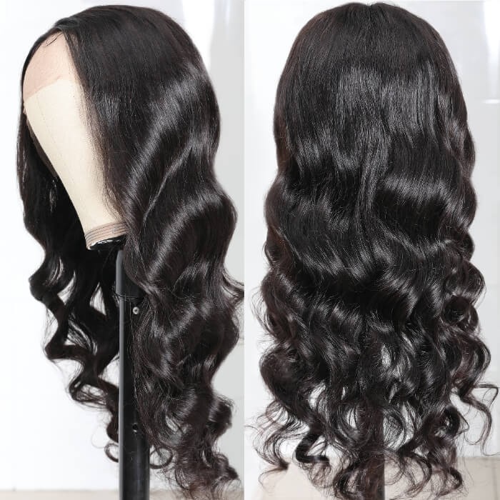 Kriyya Brazilian Body Wave Lace Part Wig 150% Density Virgin Hair Wigs Natural Black