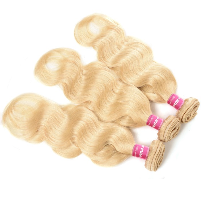 Kriyya 3 Pcs Virgin Hair Bundle Deals Indian Body Wave Hair 613 Color