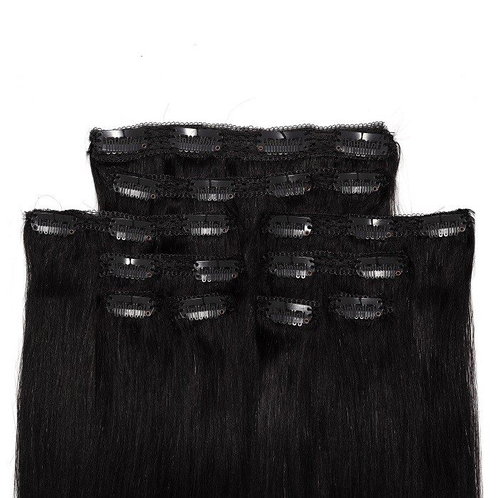 Kriyya Clip-in Hair Extensions Jet Black 22 Inch Hair Extensions