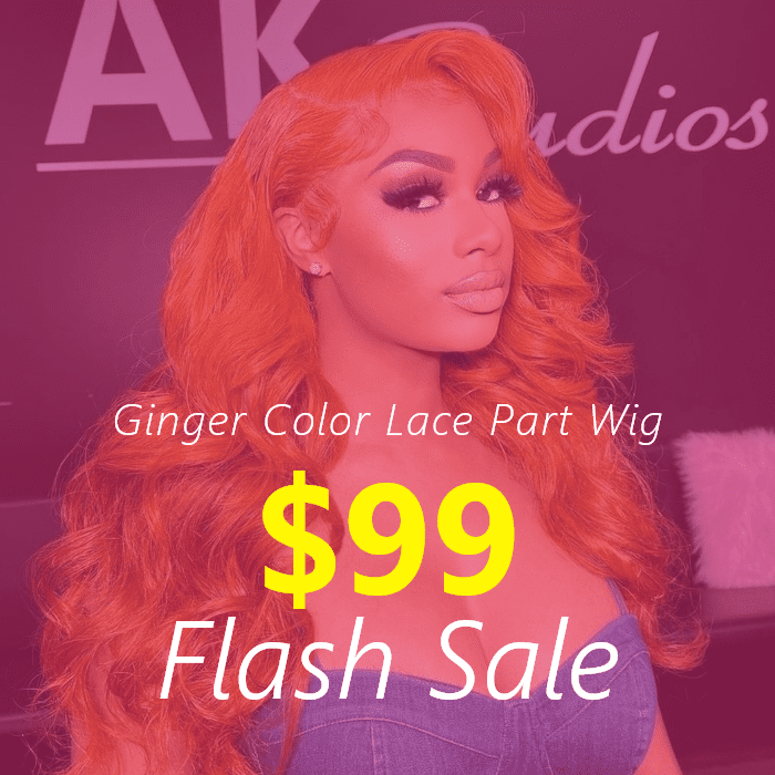 Long Wigs From $99! Ginger Color Middle Lace Part Body Wave Human Hair Wigs