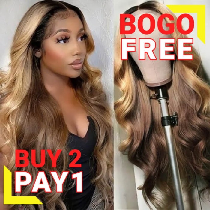 Kriyya Highlight Shadow Root 13x4 Lace Front Loose Deep Wig Virgin Human Hair Pre Plucked 150% Density