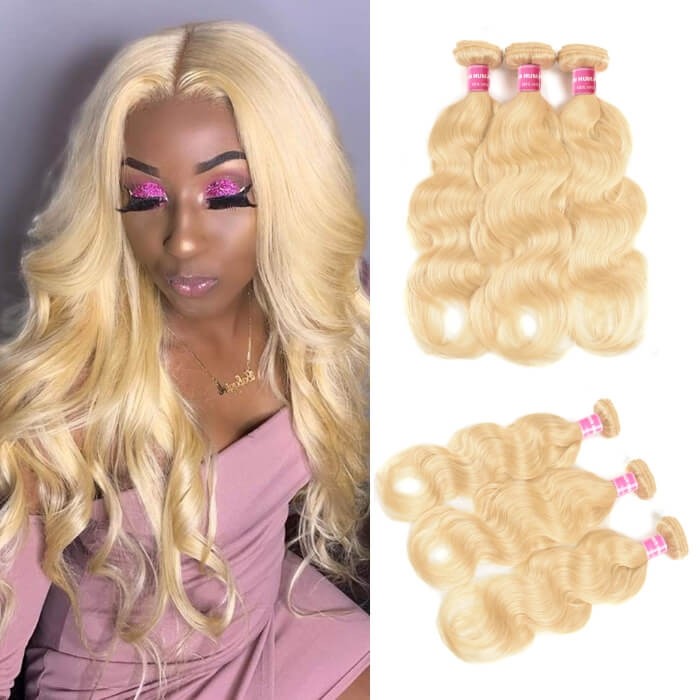 Kriyya Malaysian Body Wave Hair Weave 3 Bundles 613 Color Unprocessed Human Hair