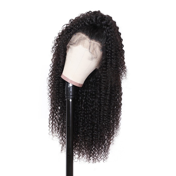 Kriyya Hair 180% Density Transparent Lace Long Curly Wig 13x6 Lace Front Wig Human Hair 