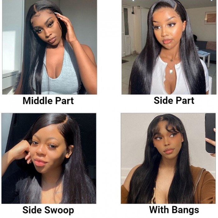 Kriyya 4×4 Straight Lace Closure Wig 150% 180% Density Human Virgin Hair