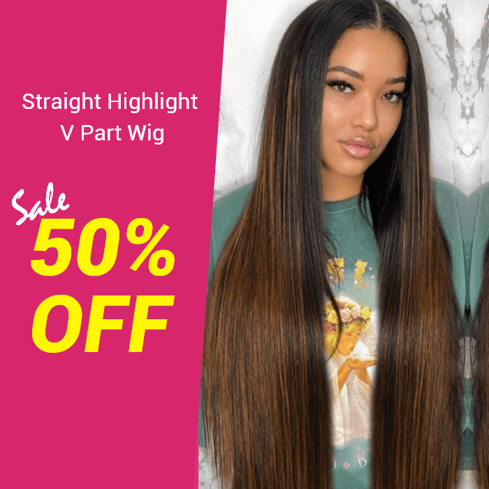 Hot Sale- Straight V Part Wig Beyoncé Inspired Highlight  Wig