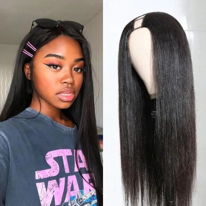 Flash Sale-Straight U Part Wig Glueless Virgin Human Hair Wig