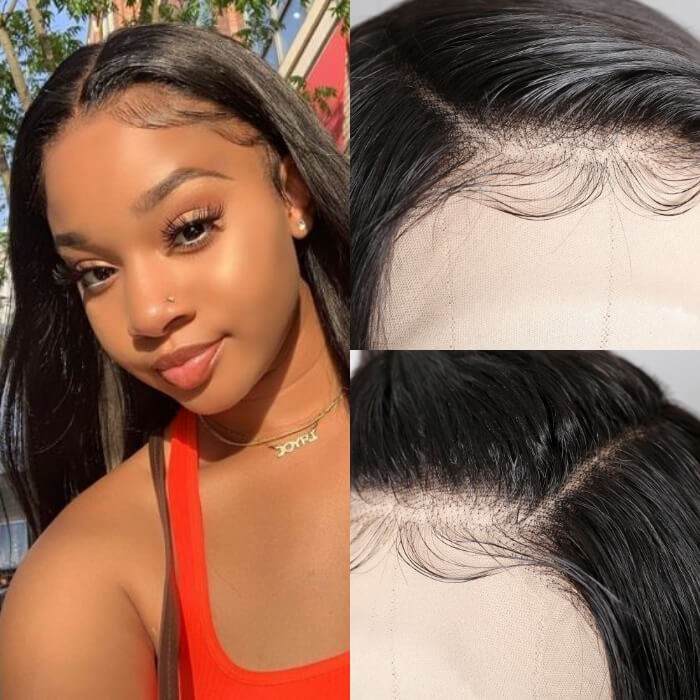 Kriyya New Arrival Full Lace Wigs Straight Human Hair Wig 180% Density Natural Black 