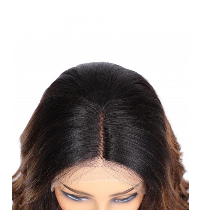 Bonnie | 13*4 Lace Front Dark Rooted Wavy Remy Human Hair Wig