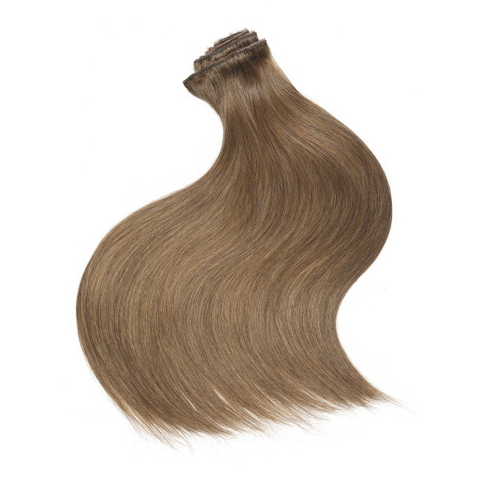 Kriyya Real Hair Extensions Clip Ins Light Golden Brown 20 Inch Hair Extensions