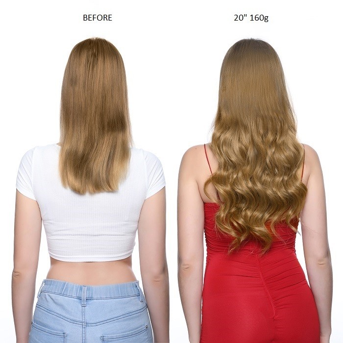 Kriyya Real Hair Extensions Clip Ins Light Golden Brown 20 Inch Hair Extensions