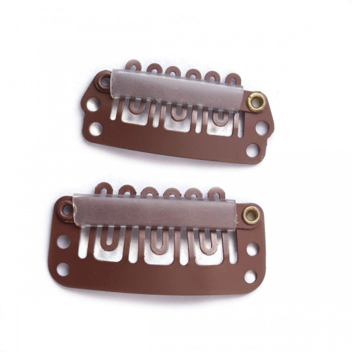 Light Golden Brown U-shape Metal Clips 5 Pieces