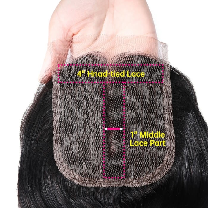 Kriyya 3 Bundles Malaysian Curly Hair Weave With Closure 4X4 Inch