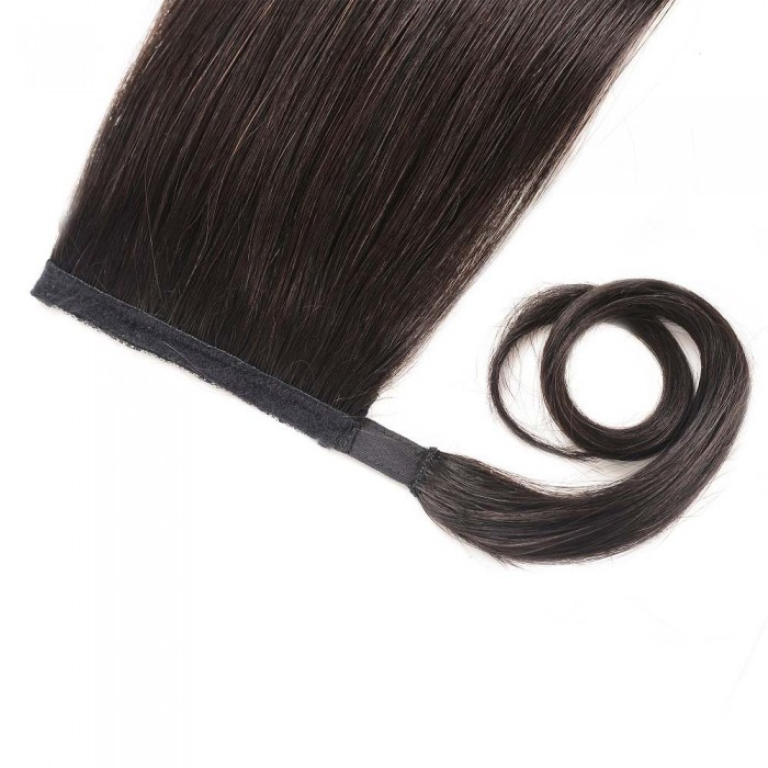 Kriyya 12 Inch Clip In Wrap Ponytail Hair Extensions Natural Black