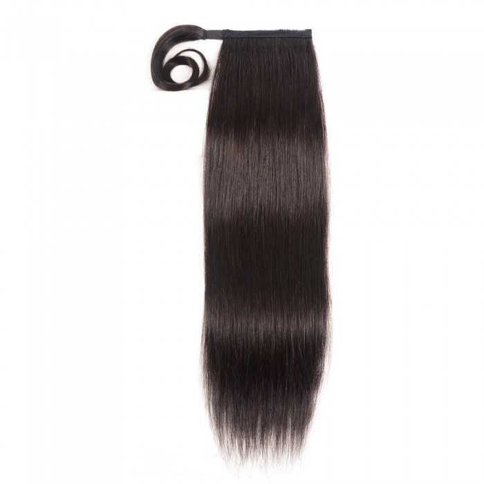 Kriyya 12 Inch Clip In Wrap Ponytail Hair Extensions Natural Black