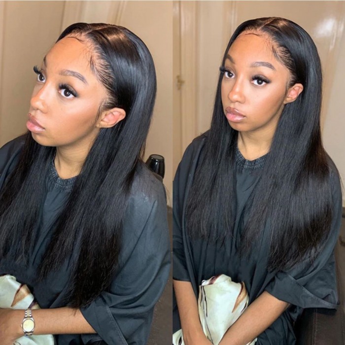 Kriyya Hair 180% Density 13x4 Transparent Lace Front Wig Straight Human Hair Wigs
