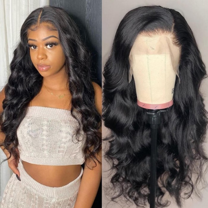 Kriyya Body Wave Three Part Lace Wigs Double U Lace Part Wig Unprocessed Virgin Hair