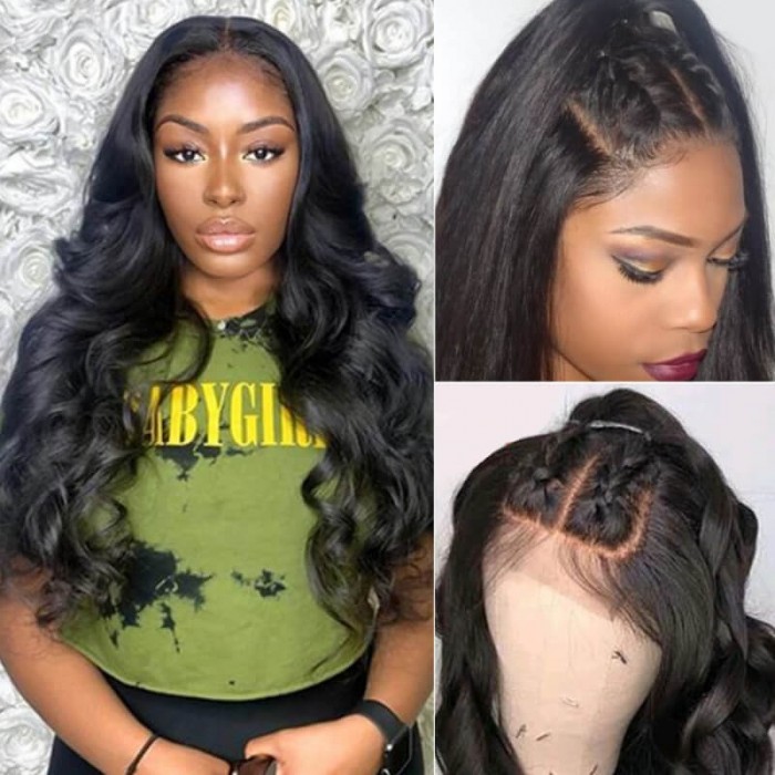 Kriyya Body Wave Double U Shape Lace Part Wig 150 Density Three Part