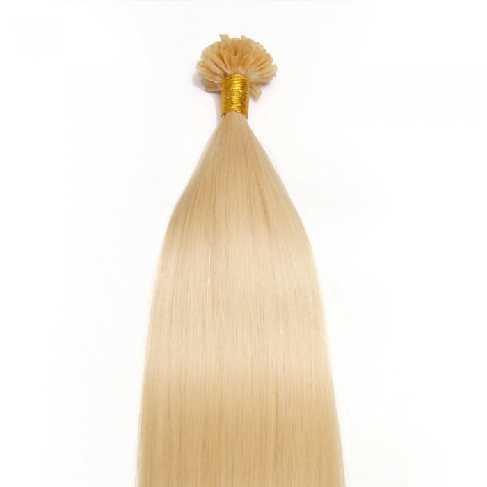 Kriyya Professional U-Tip Hair Extensions Nail Tip Hair-Blonde