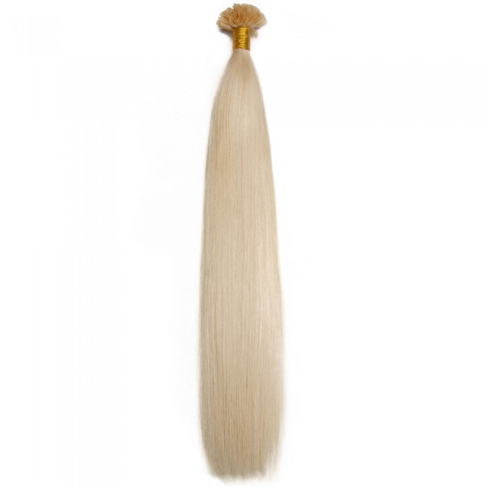 Kriyya Professional U-Tip Nail Hair Extensions-Platinum Blonde
