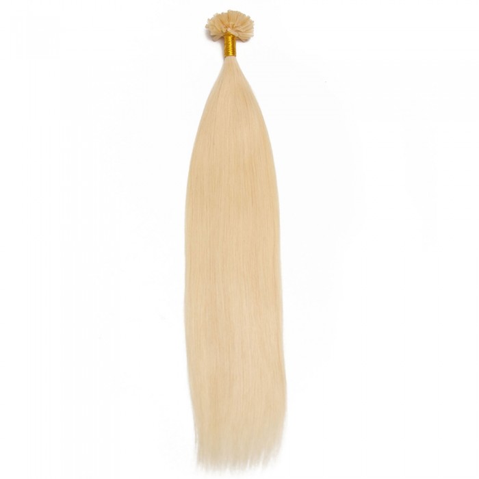 Kriyya Professional U-Tip Hair Extensions Nail Tip Hair-Blonde