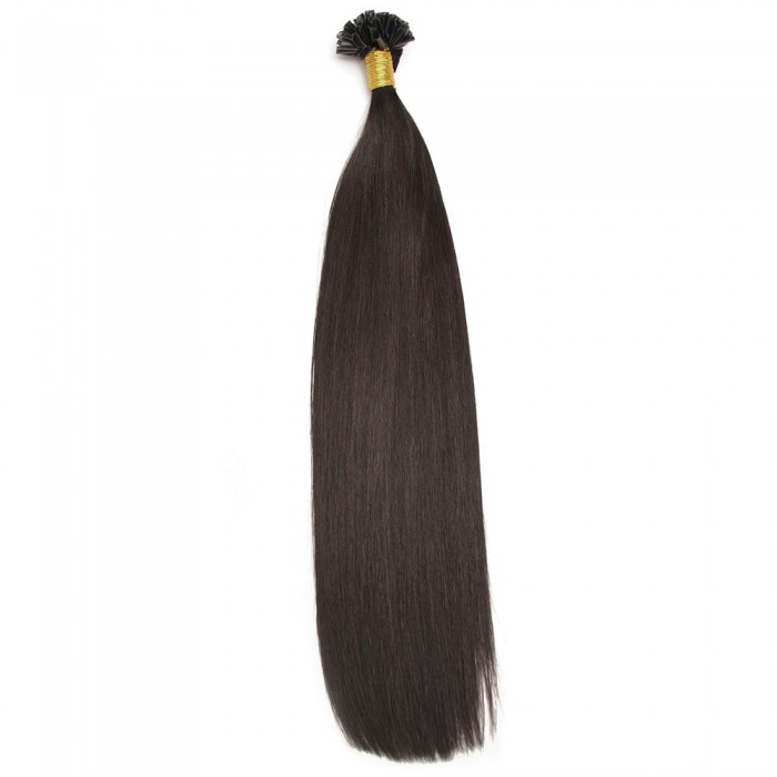 Kriyya Professional U-Tip Hair Extensions Nail Tip Hair-Off Black