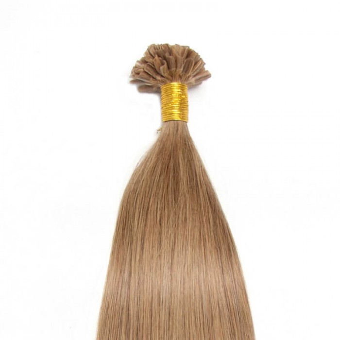 Kriyya Professional U-Tip Hair Extensions Nail Tip Hair- Light Golden Brown