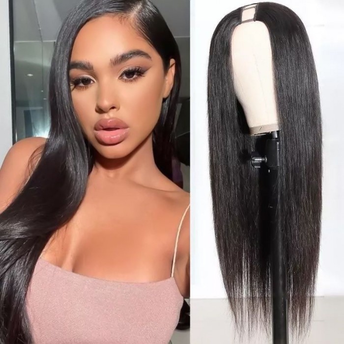 Flash Sale-Straight U Part Wig Glueless Virgin Human Hair Wig